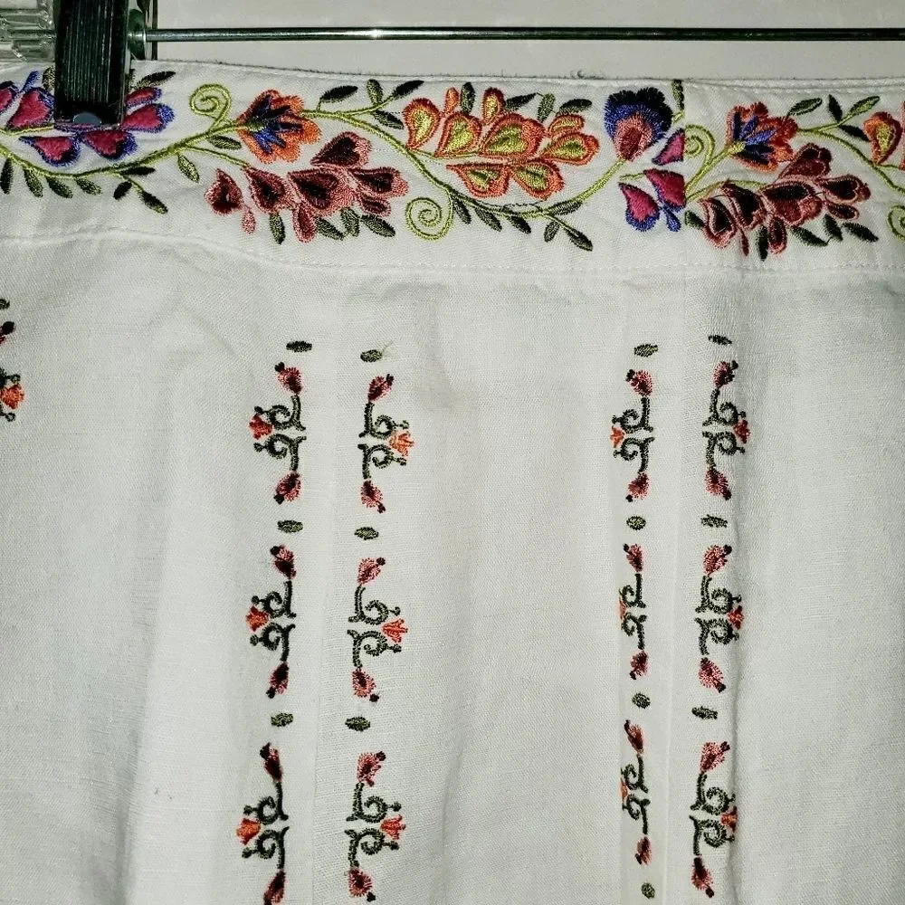 Peter Martin Lined Floral Embroidered Skirt - Picture 2 of 7